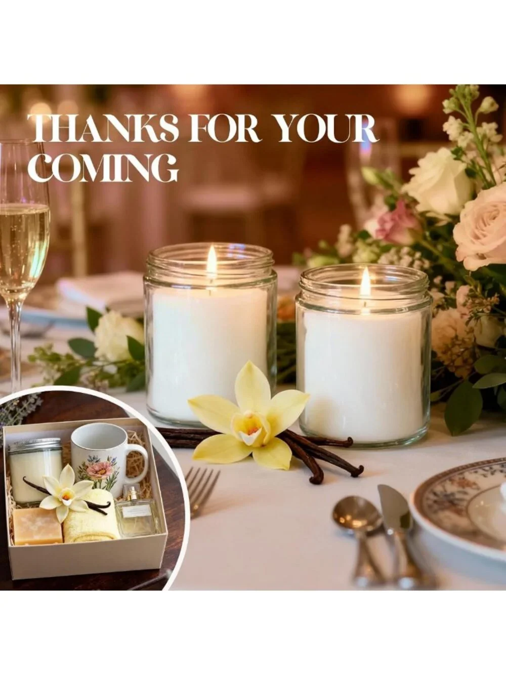 12 PCS Large Vanilla Scented Candles | White Soy Wax, Long-Lasting Cozy